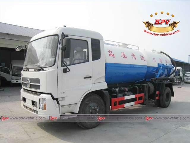 White Color of Combined Jet Vacuum Truck - Dongfeng